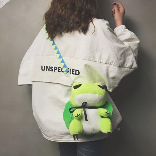 Anime Plush Backpack Travel Frog Children Schoolbag Bags Cute Stuffed Animal Toy Doll For Girls Youth Birthday Gifts Matching
