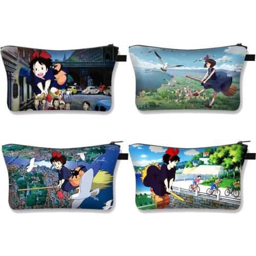 Anime Kikis Delivery Service Cosmetic Bag Woman Make Up Cases Fashion Organizer Bag Cosmetic Bag Pouch Travel Toiletry Tool