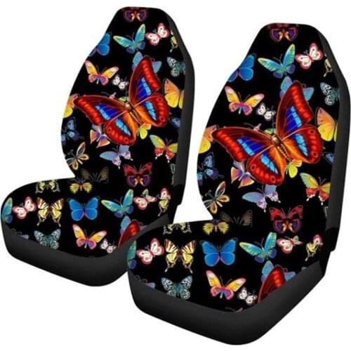 AUTO KEGAN 1/2 Pcs Car Seat Covers Butterfly Floral Carpet Universal Auto Front Seats Protector Fits for Car,SUV Sedan,Truck