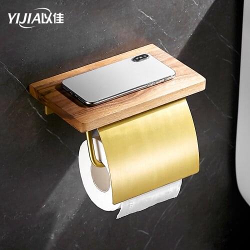 Solid wood and metal Apartment hotel toilet paper roll holder wall hanging toilet toilet paper tissue box