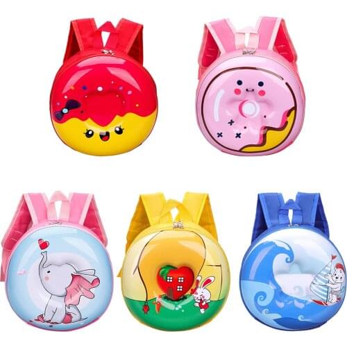 Children Cute Donut Backpack Kids Kindergarten School Book Bag Cartoon Rabbit Elephant Print Casual Students Boys Girls Bagpack