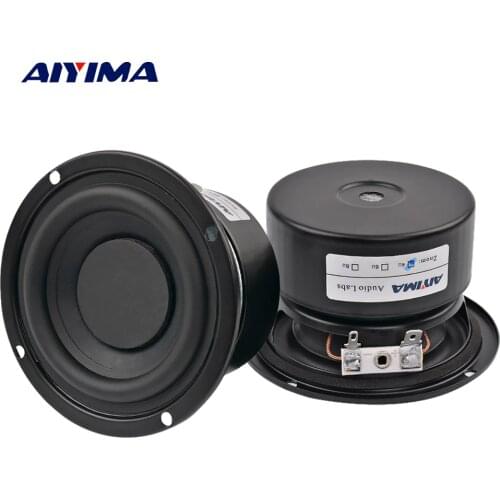AIYIMA 2PCS Subwoofer Audio Speaker Portable Mini Stereo Speakers Woofer Full Range Loudspeaker Horn 3 inch 4 Ohm 8 Ohm 25W