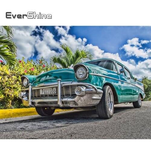 Evershine Diamond Painting Car Full Square Drill Cross Stitch Kit Diamond Embroidery Landscape Pictures Of Rhinestones Full Set