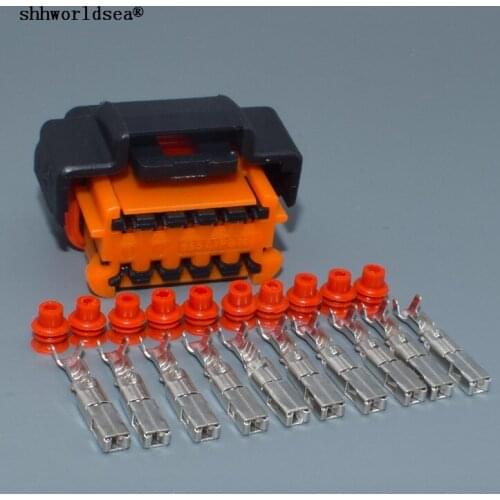 Worldgolden 10 Pin/Way Headlights Lamp Connector Plug Socket Adapter With Terminal For Peugeot Citroen Renault