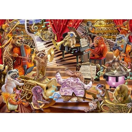 JMINE Div 5D jazz Music Monkey Dog Full Diamond Painting cross stitch kits art High Quality Animal 3D paint by diamonds