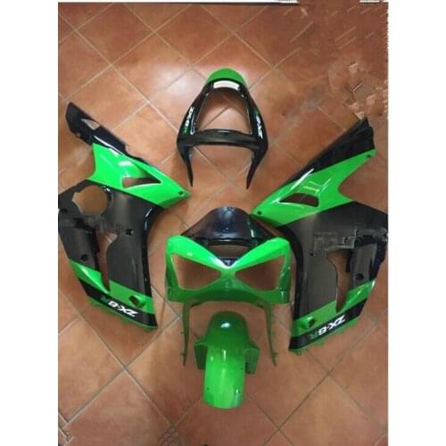 Injection mold Fairing Kit for KAWASAKI Ninja ZX6R 636 03 04 ZX 6R 2003 2004 zx 6r 03 New Green black Fairings set+7gifts KW05