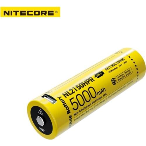 NITECORE NL2150HPR High Drain USB-C Rechargeable 21700 Li-ion Battery