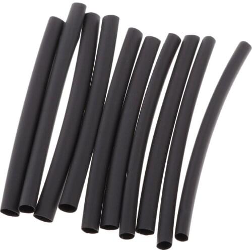 10 Pieces Heat Shrink Tubing Tube Sleeving Wrap Wire Cable Kit 6mm Fishing Tool Black