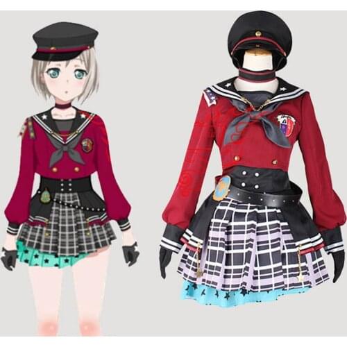 New！Game BanGDream cos Aoba Moca Lost One Cry Band playing uniform cosplay costume customize A