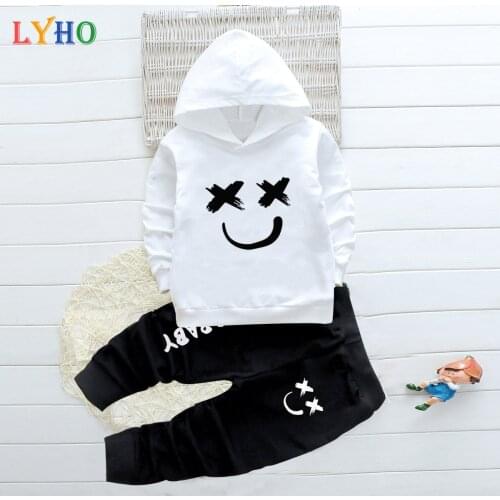 Toddler Boys Clothing Children Girls Sports Hooded Clothes Sets Baby Boy Splice Shirts Pants Clothes Girl Fall Clothes 2021