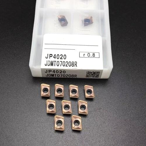 10PCS JDMT070204 JP4020 JDMT070208 JP4020 Original cemented carbide blades are used for stainless steel and steel. JDMT070204R