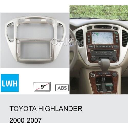 9 inch Car Fascia Radio Panel for TOYOTA HIGHLANDER 2000-2007 Dash Kit Install Facia Console Bezel 9inch Adapter Trim Plate