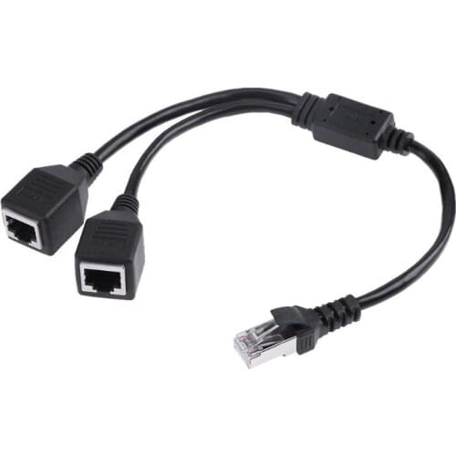 Male to 2 Female RJ45 Splitter Ethernet adapter DSL LAN Network Ethernet Adapter Cable