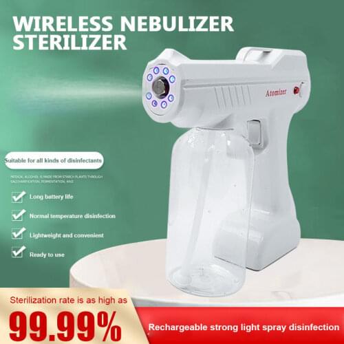 Portable Electric Sanitizer Sprayer 800ML Blue Light Rechargeable Nano Steam Water Spray Gun Home Disinfection Machine Atomizer