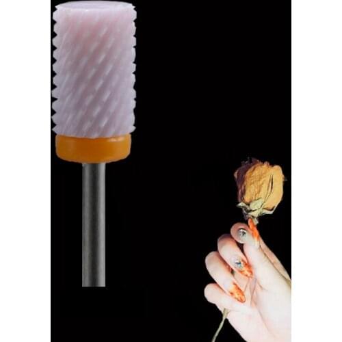 Pink Ceramic Nail Drill Bit - - Large Barrel Bit XXC