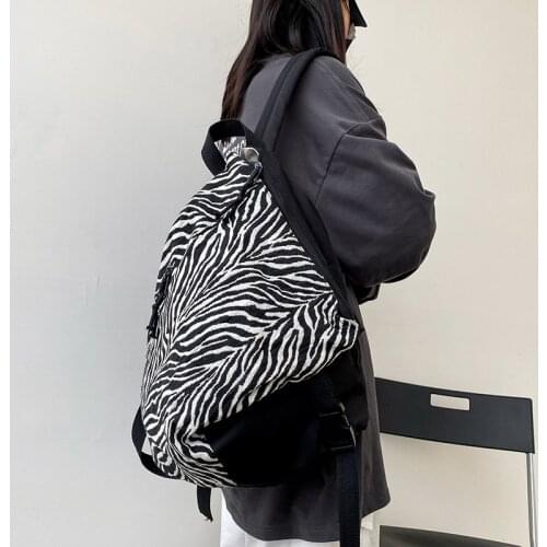 Zebra Print Travel Backpack Bag Large Capacity 2021 Functional Backpack Men Streetwear Hip Hop Male Cool College Backpack Unisex