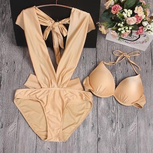 STAERK 2020 New Summer swimsuit two piece Swimsuit Women Halter Bikini Set Pleated Skirt Swimwear Sexy Beach Biqiuni