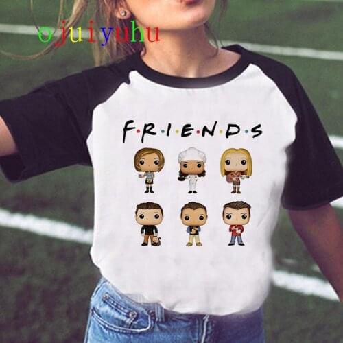 Friends Tv Show T Shirt Women Harajuku Ulzzang T-shirt Clothing Female Kawaii Graphic Tshirt Femme Grunge Aesthetic Top Tees