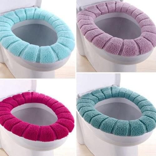 Winter Velvet Coral Toilet Seat Cover Bathroom Accessories Winter Toilet Cover Closestool Mat Seat Toilet Lid Seat Cover Pad