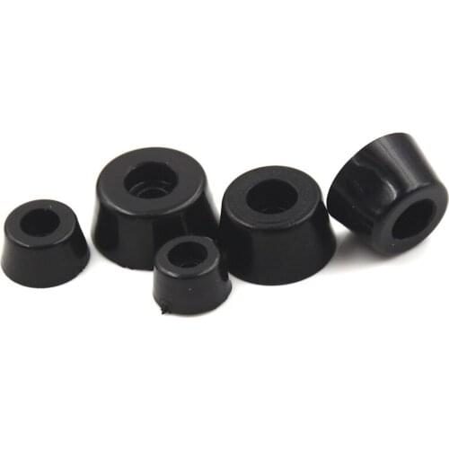 10pcs Anti Slip Furniture Legs Feet Black Speaker Cabinet Bed Table Box Conical Rubber Shock Pad Floor Protector Furniture Parts