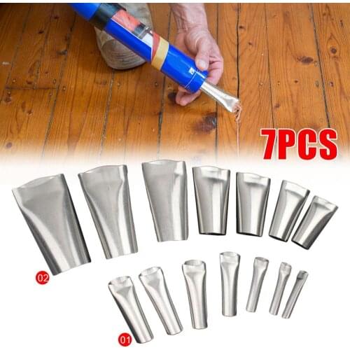 7Pcs Stainless Steel Glue Nozzle Glass Glue Gun Nozzles Artifact Pressure Seam Agent Finishing Tool Structural Glue Nozzle