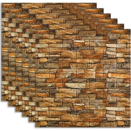 70×77cm 3D Brick Waterproof Wall Stickers DIY Self-Adhesive Rustic Retro Backdrop Brick Panels Old Wall Covering Home Decor