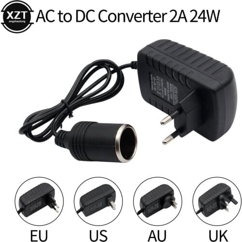 220V to 12V 2A for Car Cigarette Lighter Power Adapter Socket 220V to 12V 600ma Charger Converter Home Parts US/EU/UK