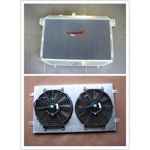 All Aluminum Racing Radiator + Shroud + FAN For Mitsubishi Magna Verada TM TN TP 1984-1991 AT AUTO 90 89
