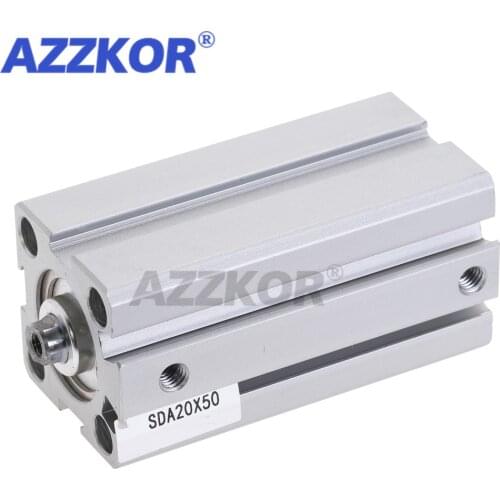 SDA Series Pneumatic Thin-tpye Air Cylinder Small Pneumatic Tools 16 20 25 32 40 50 63mm Bore to 5 10 15 20 25 30 35 40 45 50mm