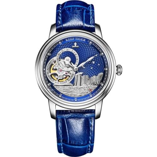 Reef Tiger men automatic watch,mens watches self wind mechanical wristwatch waterproof relogio dress clock Switzerland timepiece