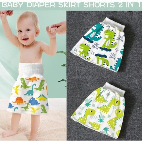 Baby Diaper Skirt 2 in 1 Infants Baby Cotton Reusable Waterproof Washable Diaper Skirt Shorts Toddler Potty Training Nappy Pants