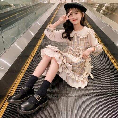 Girl Dress Kids Baby Gown 2021 Lolita Spring Autumn Toddler Outwear Party Wedding Princess Tutu Dresses Cotton Children Clothing