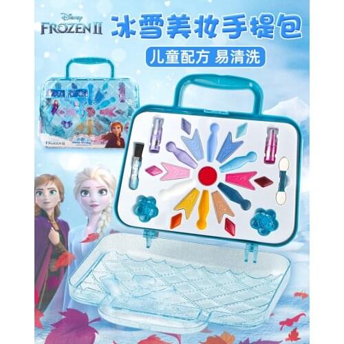 Disney princess 2020 girls frozen 2 snow queen elsa anna princess handbag Makeup set kids Beauty pretend play toy