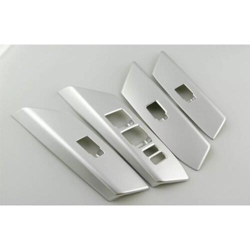 For Toyota RAV4 RAV 4 2016 2017 2018 Interior Door Armrest Window Switch Button Cover Trims Sticker Car-Styling Accessories 4pcs