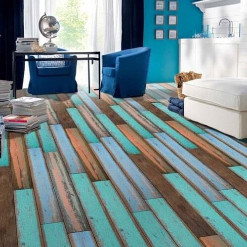 Simulation Wood Grain Floor Contact Paper 3D Self-adhesive PVC Decorative Film Waterproof Flooring Board Stickers New 5m*20cm