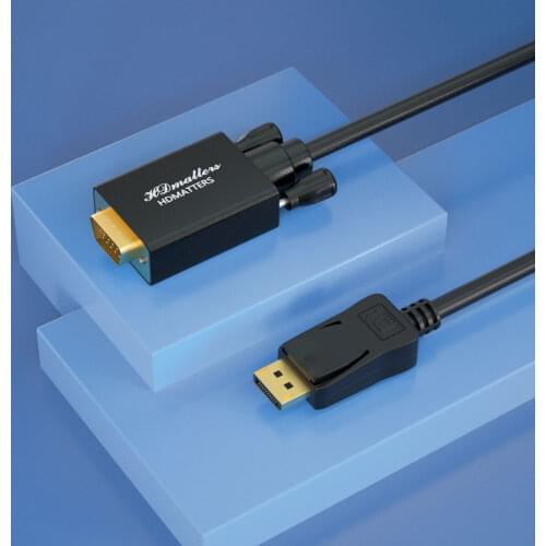 Displayport to VGA cable 1.8M DP to VGA cable adapter DP in to VGA out for Nvidia AMD HP Dell Lenvo PC laptop to VGA Monitor