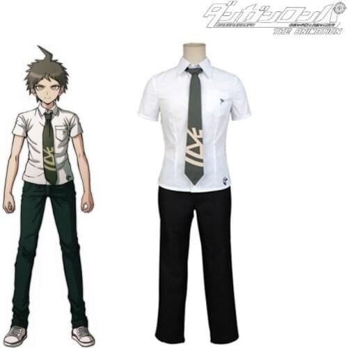 Anime Danganronpa Hinata Hajime Cosplay Costume Halloween Cos Costume Full Set of Shirt + Pants + Tie