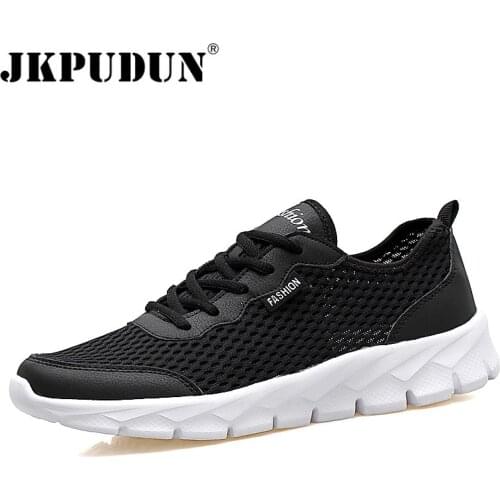 JKPUDUN Summer Men Shoes Zapatillas Mens Trainers Fashion Sneakers Men Casual Shoes Mesh Lightweight Breathable Unisex Gym Shoes