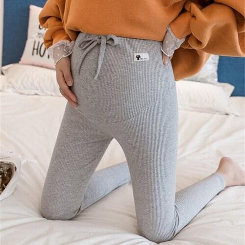 Pregnant womens leggings new slim-fit feet pants pregnant womens belly lift pants striped leggings nine-point maternity pants