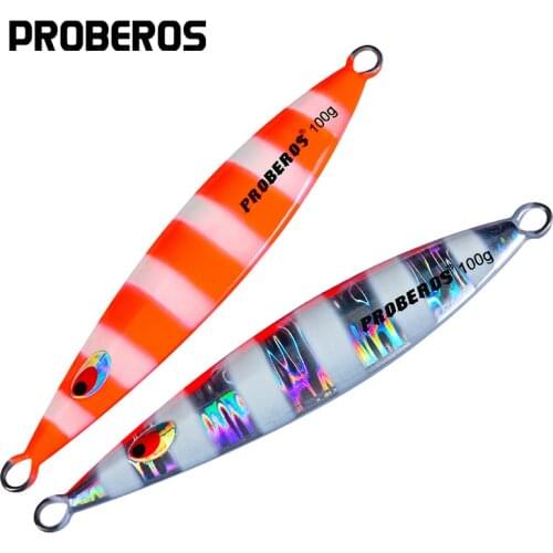 Metal PRO BEROS 6PC/Lot Lead Fish 40g-60g-80g-100g Fishing Lure 6 Colors Fishing Bait Lure Deep Sea Jig Hard Fishing Tackle