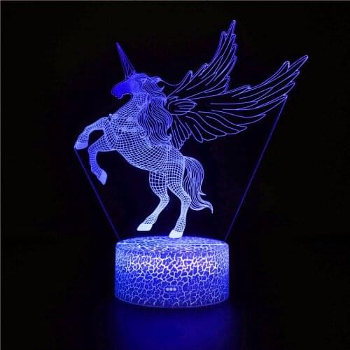 Kawaii glow for unicorn toy cute 3D LED night light glowing animal Christmas toy unicorn doll couple toy girl birthday gift