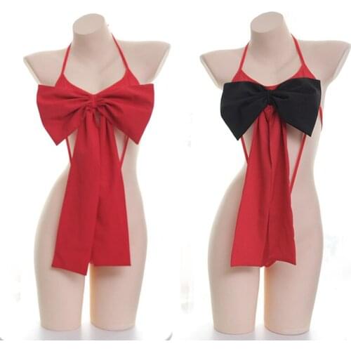 Fashion Women Bowknot Sexy Cute Lingerie Sleepwear Siamese Bodysuit Sexy Lingerie sexy costumes Teddies & Bodysuits AE0010