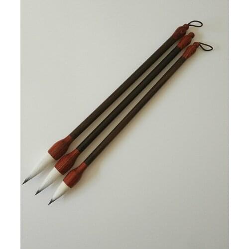 High-grade brush set large, medium and small block sandalwood Rod seven purple three sheep garlic brush adult Calligraphy