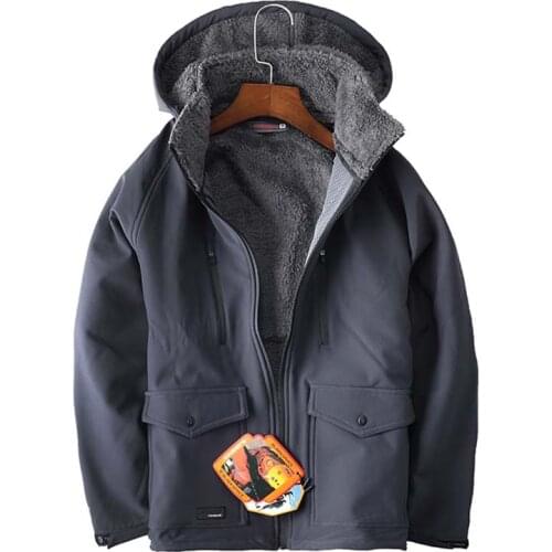 Outdoor Male Soft shell Thermal Hiking Jacket Winter Keep Warm Waterproof Windproof Breathable Jacket Camping Skiing Jacket