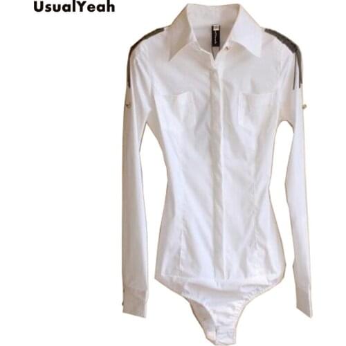New Women Long Sleeve Body Shirt Slim Fit Turn-down Collar Formal Tassel epaulette Blouse For Work Wear White SY0279 S-XL