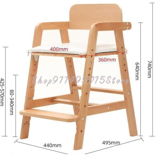 Childrens Learning Chair Can Be Raised And Lowered Solid Wood Dining Chair Household Adjustable Baby Eating Growth Seat