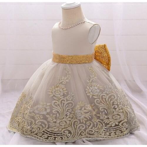 Girls Clothes 2021 European American New Childrens Dress Girls Princess Dress Big Bow Embroidered Flower Girl Skirt Kids Dress