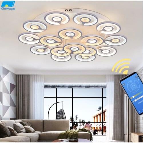 Simple And Modern LED Round Center Round Ceiling Lamp Living Room Lamp Bedroom Lamp Warm Restaurant Lamp Remote Control Lighting