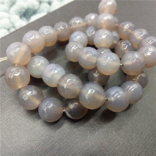 Gray Natural stone Beads polyhedral Round beads fashion Agat beads for jewelry making
