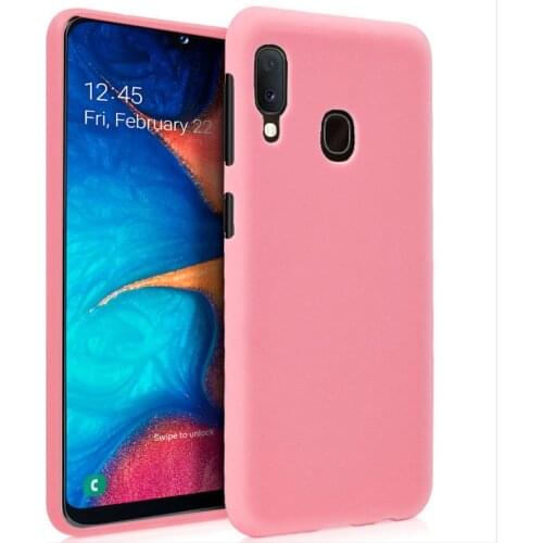 Silicone case Samsung A202 Galaxy A20e (Pink, soft, shockproof, dirt resistant)